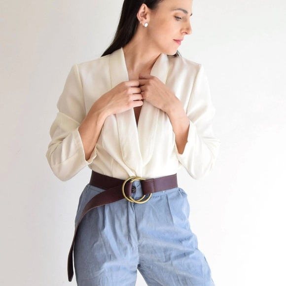 ADA Collection JOSIE LEATHER BELT Double Ring Belt - Picture 1 of 12